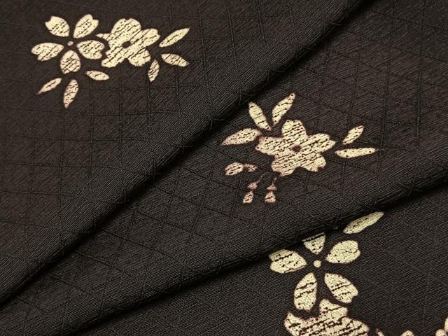 平和屋着物●上質な小紋 ろうけつ染 舞花文 正絹 逸品 AABH0755fy