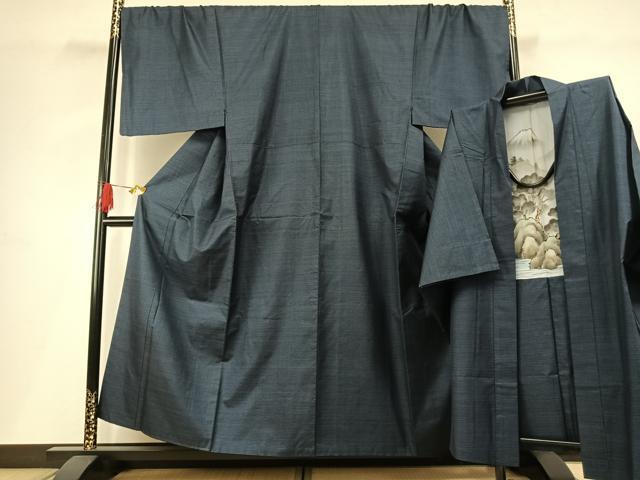 平和屋着物●男性 本場大島紬 アンサンブル 100亀甲 総詰め キングサイズ 正絹 逸品 AABH0758fy