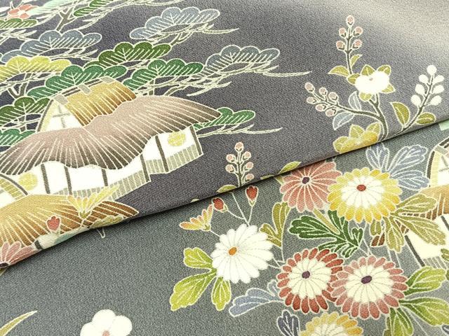 平和屋着物●訪問着 友禅 茶屋辻 暈し染め 正絹 逸品 AABH0771fy