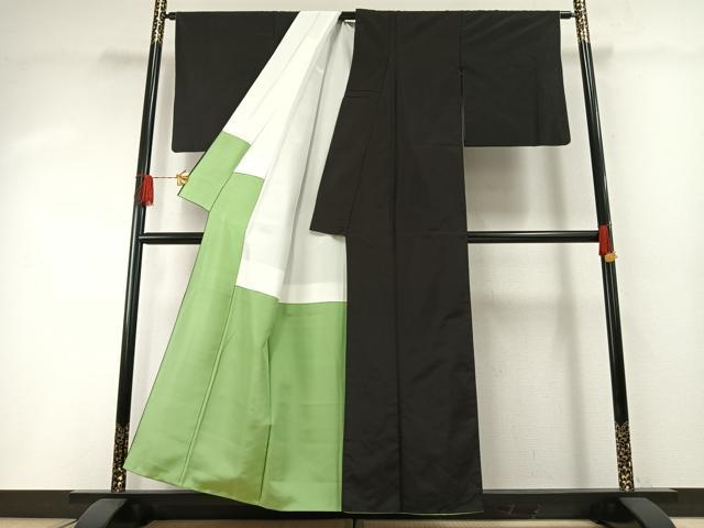 平和屋着物●本場大島紬 染大島 色無地 黒橡色 正絹 逸品 AABH0784fy