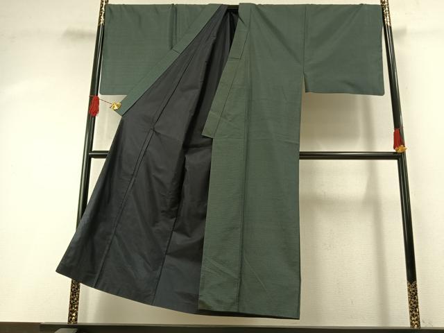 平和屋着物●男性 本場大島紬 格子 キングサイズ 正絹 逸品 AABH0787fy