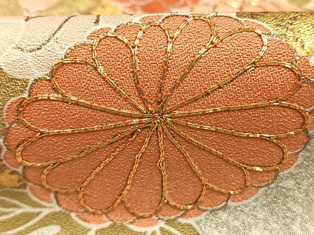 平和屋着物●訪問着 友禅 駒刺繍 枝花文 金彩 正絹 逸品 AABH0790fy