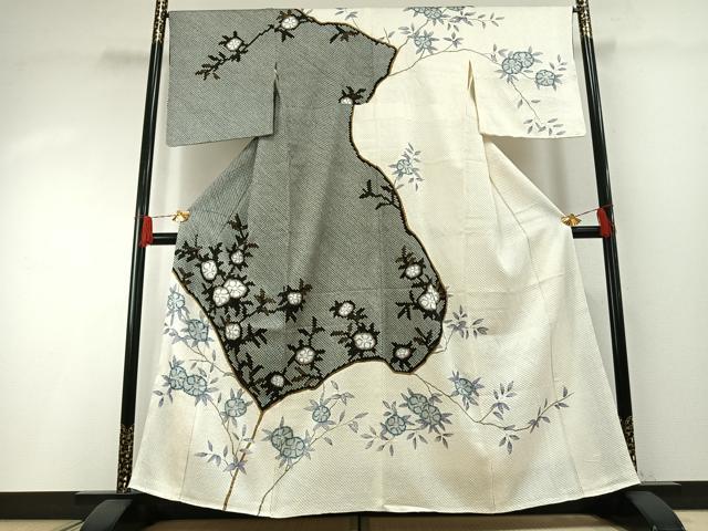 平和屋着物●訪問着 辻が花 絞り 金彩 三越扱い 正絹 逸品 AABH0792fy