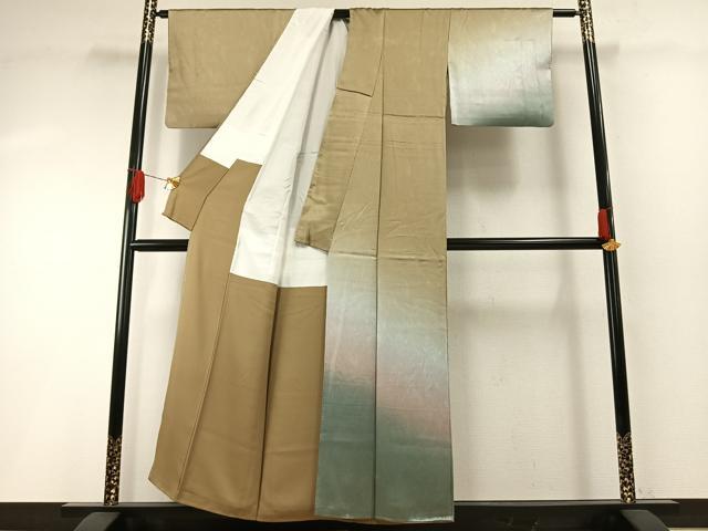 平和屋着物●訪問着 墨流し文様 暈し染め 正絹 逸品 AABH0808fy