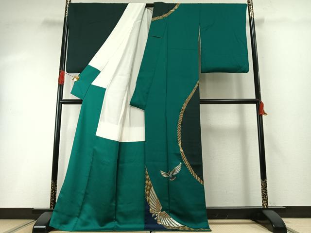 平和屋着物●螺鈿作家 甲斐泰造 訪問着 飛鳥文 金銀彩 ロング丈 正絹 逸品 AABH0813fy