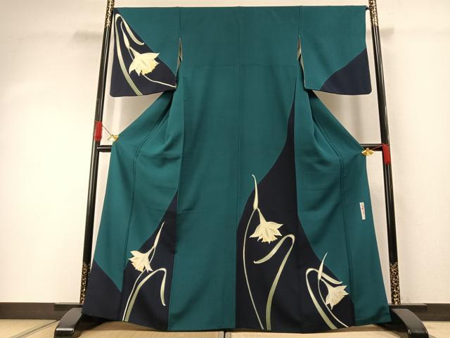 平和屋着物●世界的人形師 辻村寿三郎 ジュサブロー 訪問着 草花文 正絹 逸品 AABH0815fy