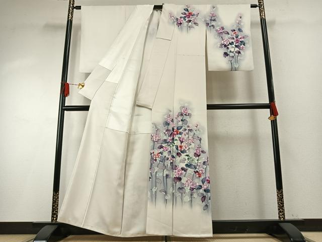 平和屋着物●訪問着 作家物 手描き 花鳥文 暈し染め 正絹 逸品 AABH0826fy