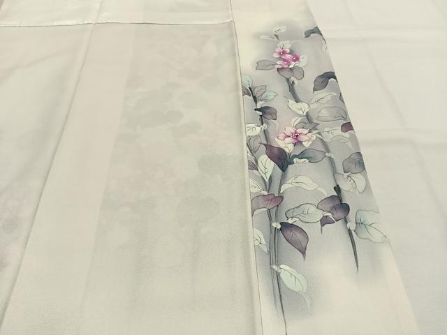 平和屋着物●訪問着 作家物 手描き 花鳥文 暈し染め 正絹 逸品 AABH0826fy