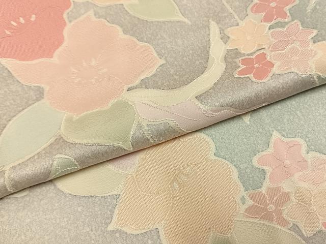 平和屋着物●上質な小紋 地紋起こし 草花文 正絹 逸品 AABH0827fy