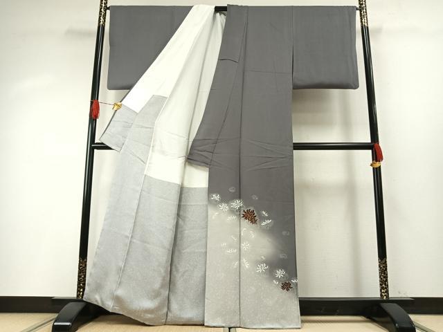 平和屋着物●訪問着 作家物 舞花文 暈し染め 正絹 逸品 AABH0830fy