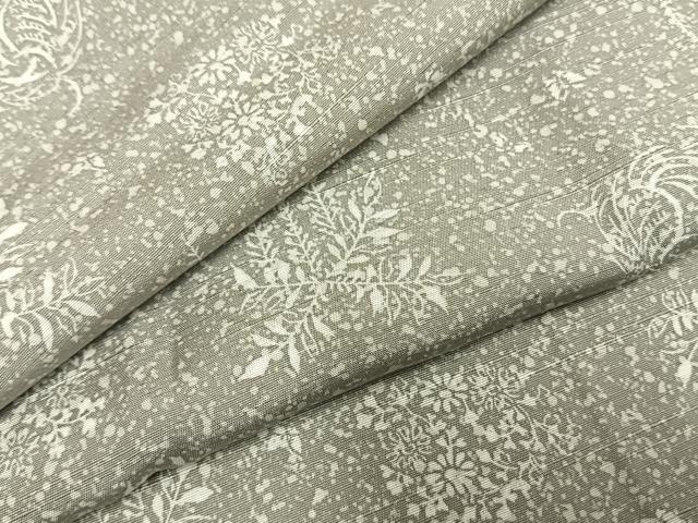 平和屋着物●上質な小紋　紬地　草花文　正絹　逸品　AABH0835fy 平和屋着物○上質な小紋 紬地 草花文 正絹 逸品 AABH0835fy