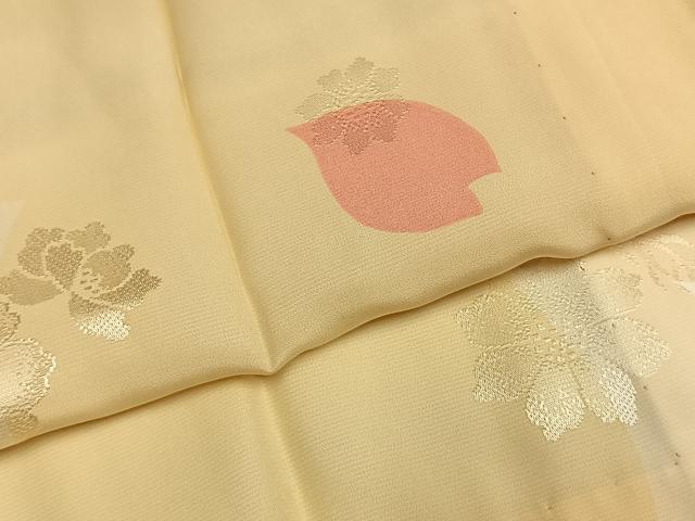 平和屋着物●長襦袢 単衣 舞花文 正絹 逸品 AABH0847fy