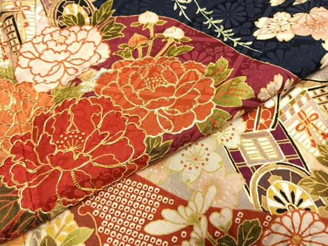 平和屋着物●豪華振袖 駒刺繍 御所車花文 金彩 京都きもの友禅扱い 正絹 逸品 AABH0867fy