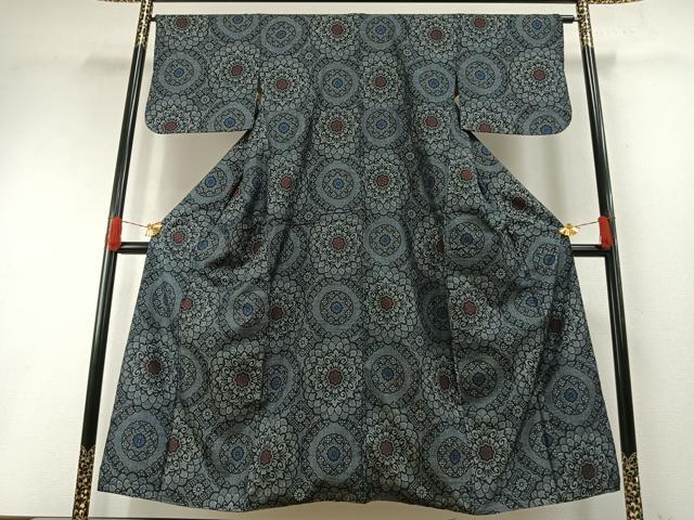 平和屋着物●本場大島紬 割込み絣 正絹 逸品 AABH0871fy