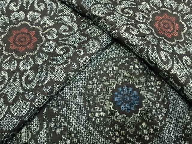 平和屋着物●本場大島紬 割込み絣 正絹 逸品 AABH0871fy