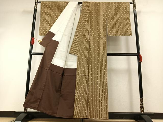 平和屋着物●上質な紬 琉球絣 正絹 逸品 未使用 AABH0875fy