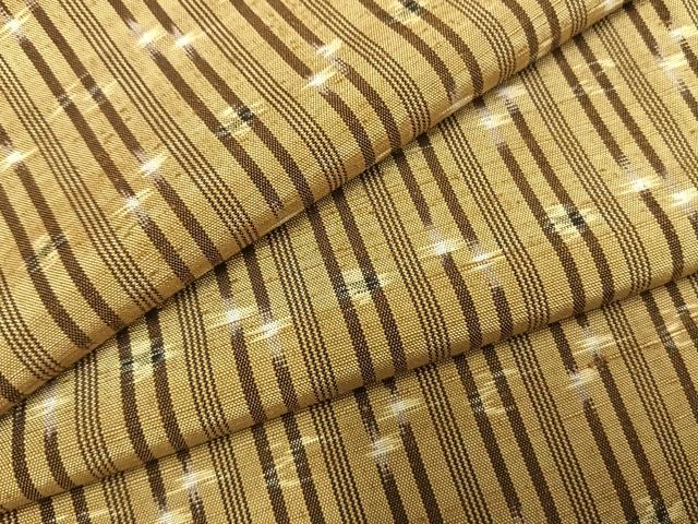 平和屋着物●上質な紬 琉球絣 正絹 逸品 未使用 AABH0875fy