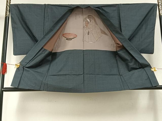 平和屋着物●男性 本場大島紬 アンサンブル 亀甲絣 正絹 逸品 AABH0889fy