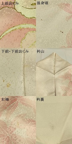平和屋着物●訪問着 舞花文 金彩 正絹 逸品 AABH0899fy
