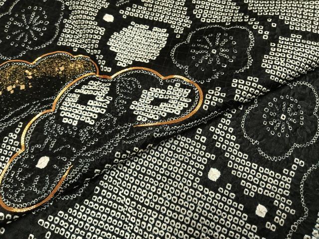 平和屋着物●豪華振袖 総絞り 駒刺繍 松竹梅 金彩 正絹 逸品 AABH0903fy