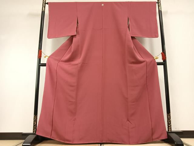 平和屋着物●上質な色無地 今様色 正絹 逸品 未使用 AABH0911fy
