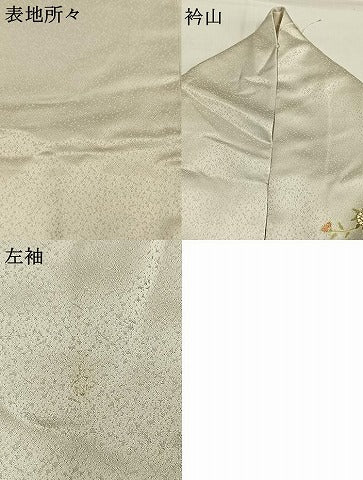 平和屋着物●訪問着 友禅 駒刺繍 雪輪花文 金彩 正絹 逸品 AABH0920fy