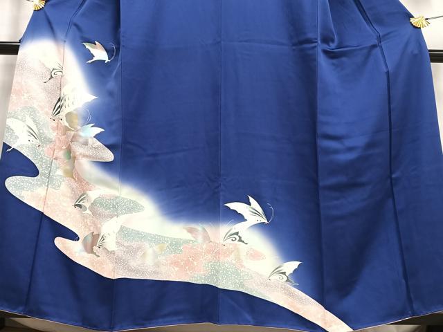 平和屋着物■訪問着 舞蝶文 暈し染め 金銀彩 正絹 逸品 AABH0921oa