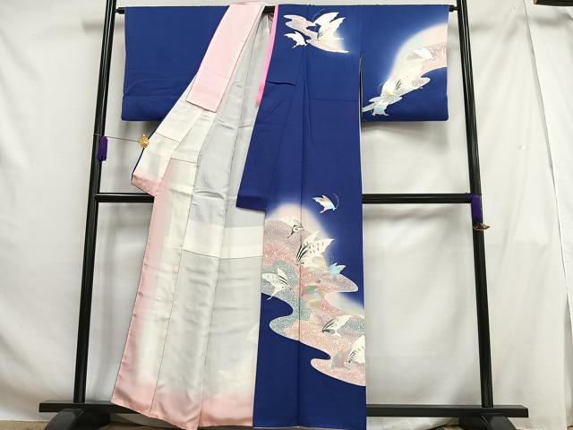 平和屋着物■訪問着 舞蝶文 暈し染め 金銀彩 正絹 逸品 AABH0921oa