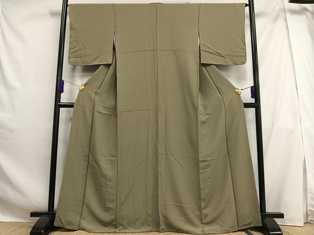 平和屋着物■上質な色無地 肥後煤竹色 正絹 逸品 AABH0929oa