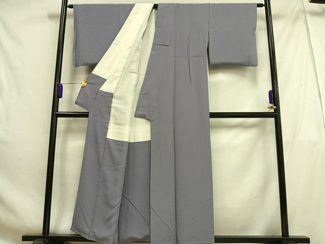 平和屋着物■上質な色無地 鳩羽色 正絹 逸品 AABH0939oa