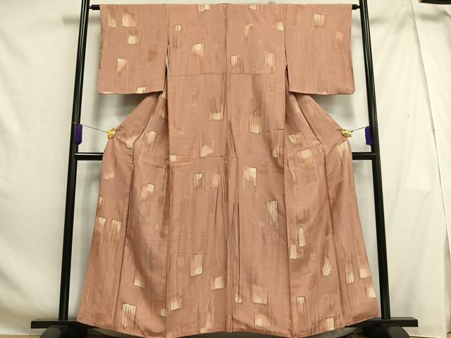 平和屋着物■上質な小紋 地紋起こし 幾何学文様 正絹 逸品 AABH0969oa