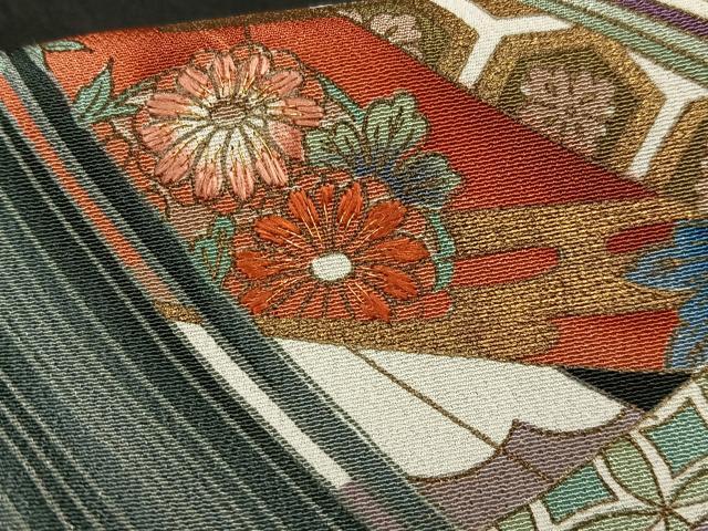 平和屋着物■豪華黒留袖 女人渡橋文 金糸 金彩 正絹 逸品 AABH0970oa