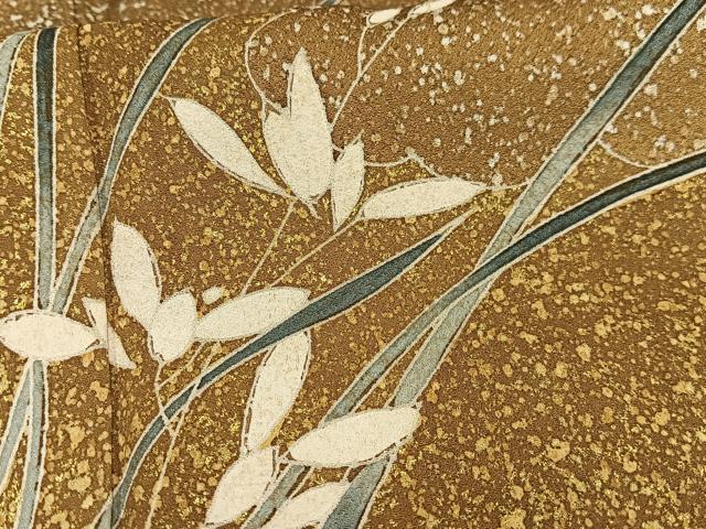 平和屋着物■訪問着 枝花文 たたき染め 金彩 正絹 逸品 AABH0981oa