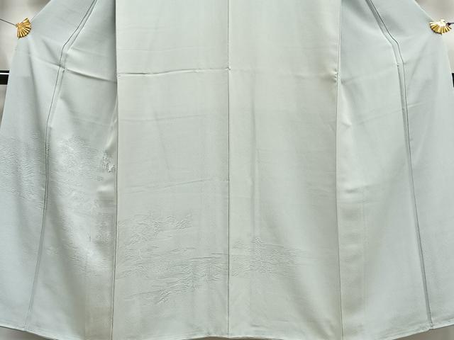 平和屋着物■無地絵羽訪問着 風景地紋 薄雲鼠色 正絹 逸品 未使用 AABH0985oa