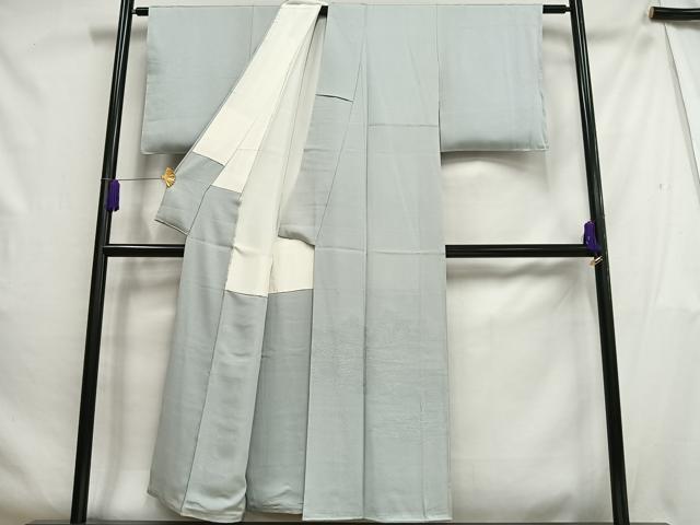 平和屋着物■無地絵羽訪問着 風景地紋 薄雲鼠色 正絹 逸品 未使用 AABH0985oa