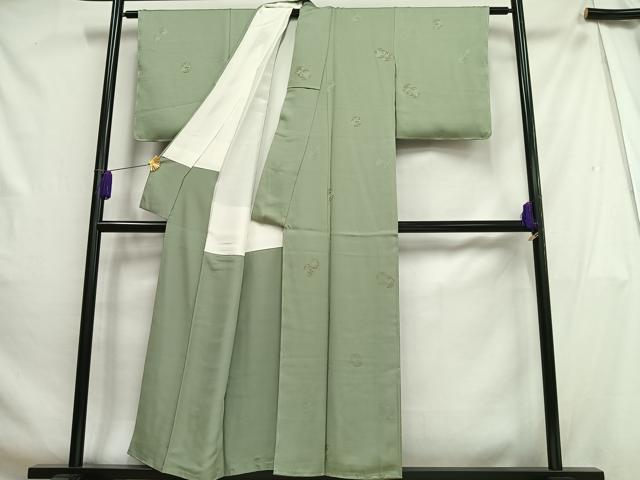 平和屋着物■上質な小紋 作家物 草花文 金彩 正絹 逸品 未使用 AABH0986oa