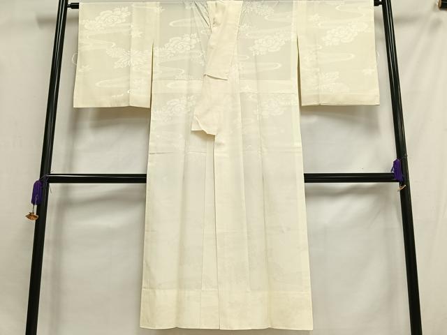平和屋着物■長襦袢 無双仕立て 流水花地紋 鳥の子色 洗える着物 AABH1001oa