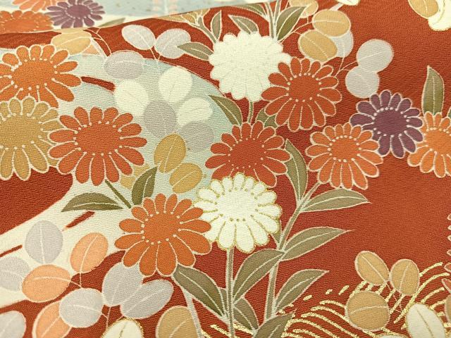 平和屋着物■訪問着 流水草花文 暈し染め 金彩 正絹 逸品 AABH1003oa