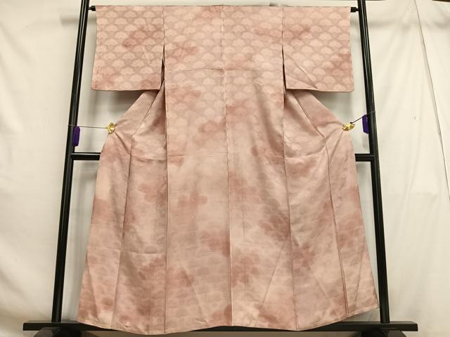 平和屋着物■上質な小紋 梅青海波地紋 暈し染め 正絹 逸品 AABH1070oa