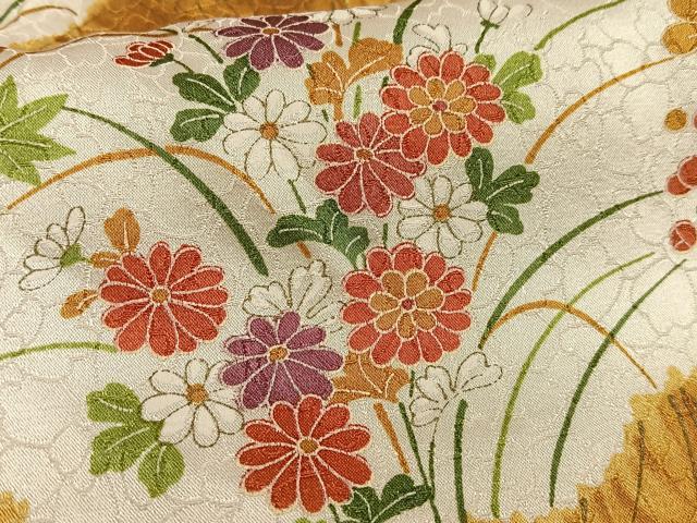 平和屋着物■上質な小紋 草花文 正絹 逸品 AABH1078oa