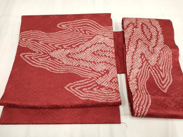 平和屋着物◎つけ帯 絞り 霞文 正絹 逸品 AABH1262wj