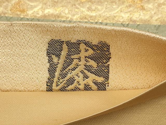 平和屋着物▼六通柄袋帯 道長花鳥文 金糸 正絹 逸品 AABH1845wj