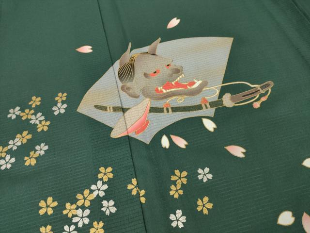 平和屋着物*夏物 訪問着 絽 地紙花文 般若 金銀彩 洗える着物 AABH1929ck