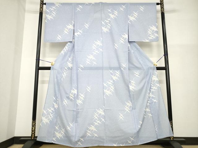 平和屋着物*夏物 小紋 絽 飛鶴文 洗える着物 AABH1931ck