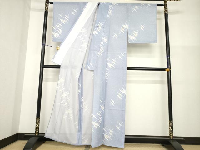 平和屋着物*夏物 小紋 絽 飛鶴文 洗える着物 AABH1931ck