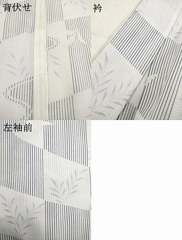 平和屋着物*夏物 小紋 絽 流水市松文 洗える着物 AABH1946ck