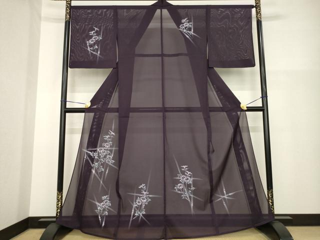 平和屋着物*夏物 訪問着 絽 手描き 草花文 洗える着物 AABH1949ck