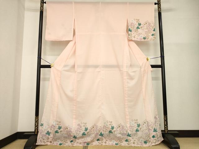 平和屋着物*夏物 訪問着 絽 草花文 洗える着物 AABH1955ck