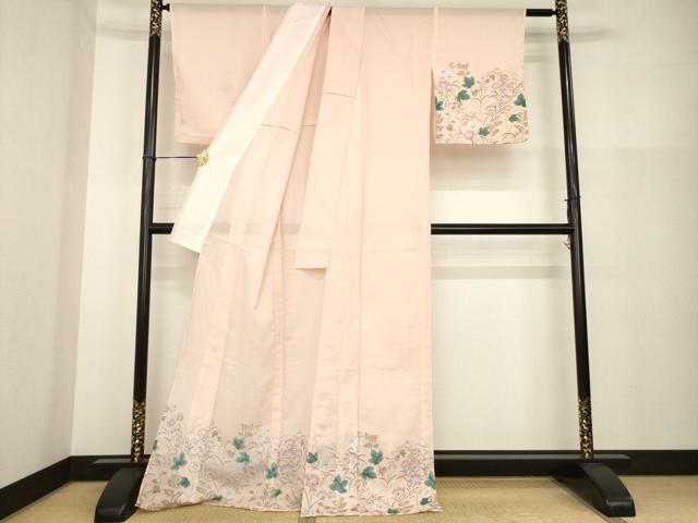 平和屋着物*夏物 訪問着 絽 草花文 洗える着物 AABH1955ck