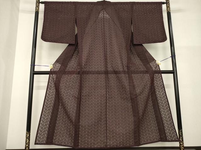 平和屋着物*夏物 小紋 総レース 花尽くし 黒地 洗える着物 AABH1957ck